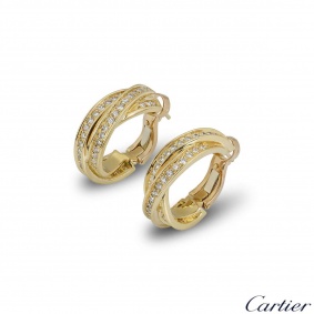 Cartier Yellow Gold Diamond Trinity Earrings